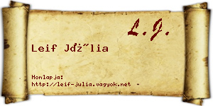 Leif Júlia névjegykártya